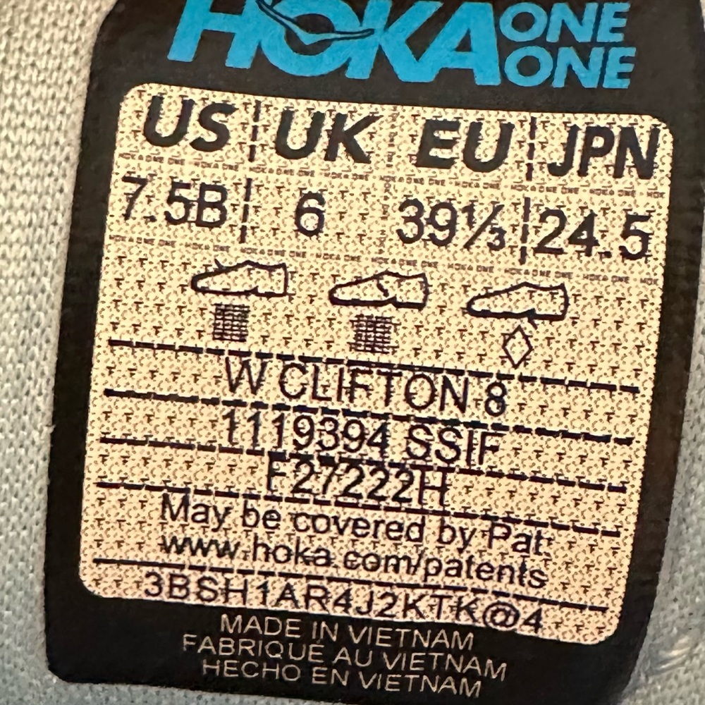 HOKA Women's Clifton 8 - "Summer Song / Ice Flow" - size 7.5B - Picture 11 of 11